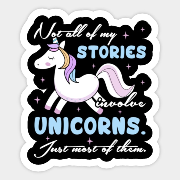 Funny Unicorn Shirt Sticker by Nulian Sanchez